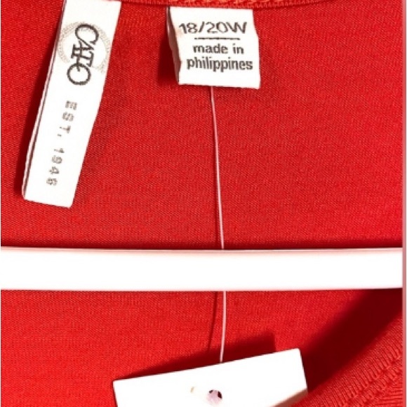 CATO Ruffled Orange-Red Tank Top Size 18/20 Super Soft & Stretchy - Picture 3 of 4